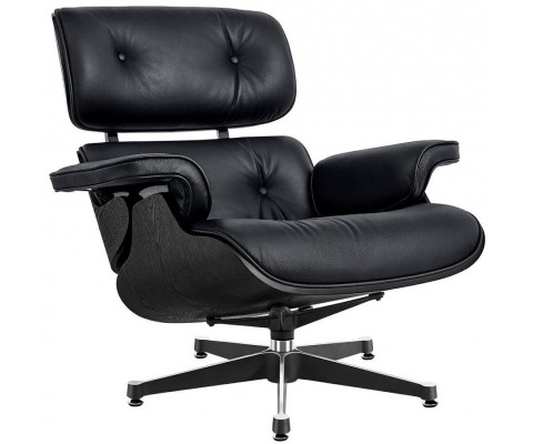 LOUNGE CHAIR & OTTOMAN / Nogal - Cuero Anilina