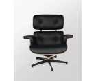 LOUNGE CHAIR & OTTOMAN / Nogal - Cuero Aniline - Fab. Italia