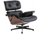 LOUNGE CHAIR & OTTOMAN / Nogal - Cuero Aniline - Fab. Italia
