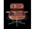 LOUNGE CHAIR & OTTOMAN / Nogal - Cuero Aniline - Fab. Italia