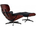 LOUNGE CHAIR & OTTOMAN / Palo Rosa - Cuero Aniline - Fab. Italia