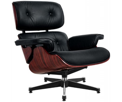 LOUNGE CHAIR & OTTOMAN / Palo Rosa - Cuero Aniline - Fab. Italia