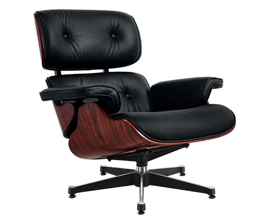 LOUNGE CHAIR & OTTOMAN / Palo Rosa - Cuero Aniline - Fab. Italia