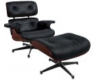 LOUNGE CHAIR & OTTOMAN / Palo Rosa - Cuero Aniline - Fab. Italia