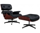 LOUNGE CHAIR & OTTOMAN / Palo Rosa - Cuero Aniline - Fab. Italia