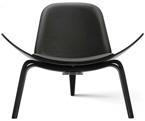 Sillón SHELL CH07 / Nogal - Cuero - Fab. Italia