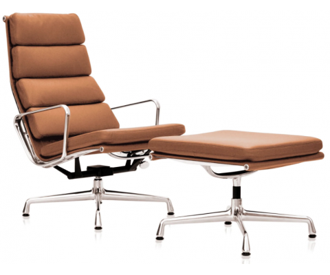 Sillón & Ottoman EA 222/223 SOFT PAD / Cuero italiano - Fab. Italia