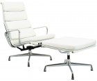 Sillón & Ottoman EA 222/223 SOFT PAD / Cuero italiano - Fab. Italia