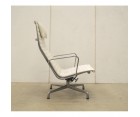 Sillón & Ottoman EA 124/125 ALUMINIUM / Cuero italiano - Fab. Italia