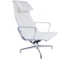 Sillón & Ottoman EA 124/125 ALUMINIUM / Cuero italiano - Fab. Italia