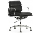Silla oficina EA 217 SOFT PAD / Cuero italiano Nero - Fab. Italia