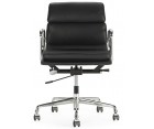 Silla oficina EA 217 SOFT PAD / Cuero italiano Nero - Fab. Italia