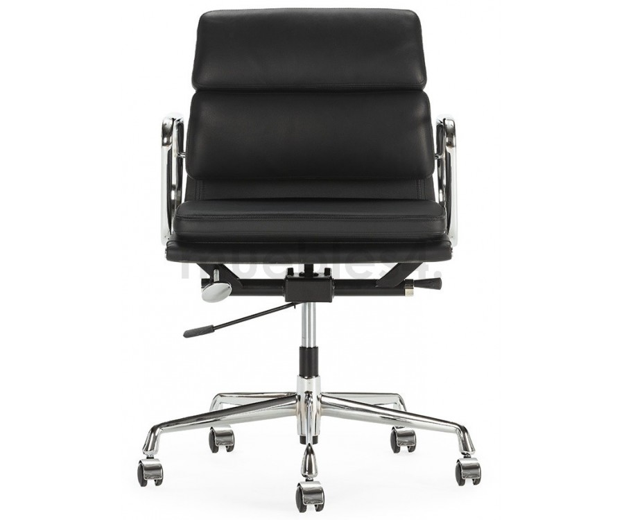 Silla oficina EA 217 SOFT PAD / Cuero italiano Nero - Fab. Italia