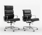 Silla oficina EA 217 SOFT PAD / Cuero italiano Nero - Fab. Italia