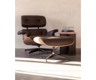 LOUNGE CHAIR & OTTOMAN / Nogal - Cuero Aniline - Fab. Italia