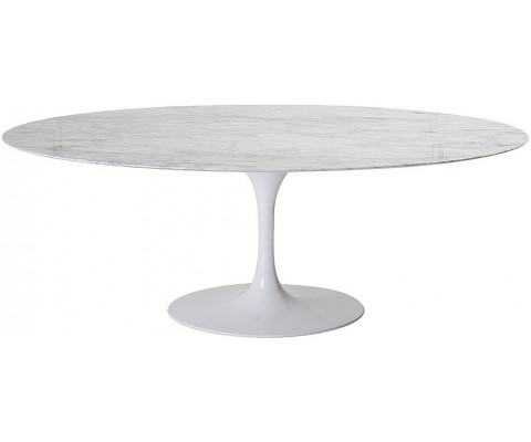 Mesa de comedor TULIP Oval - Mármol Carrara - 200cm. - Alta calidad